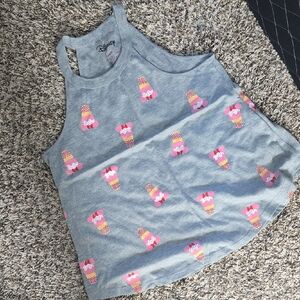 Disney Gray Tank Top with Ice Cream Print